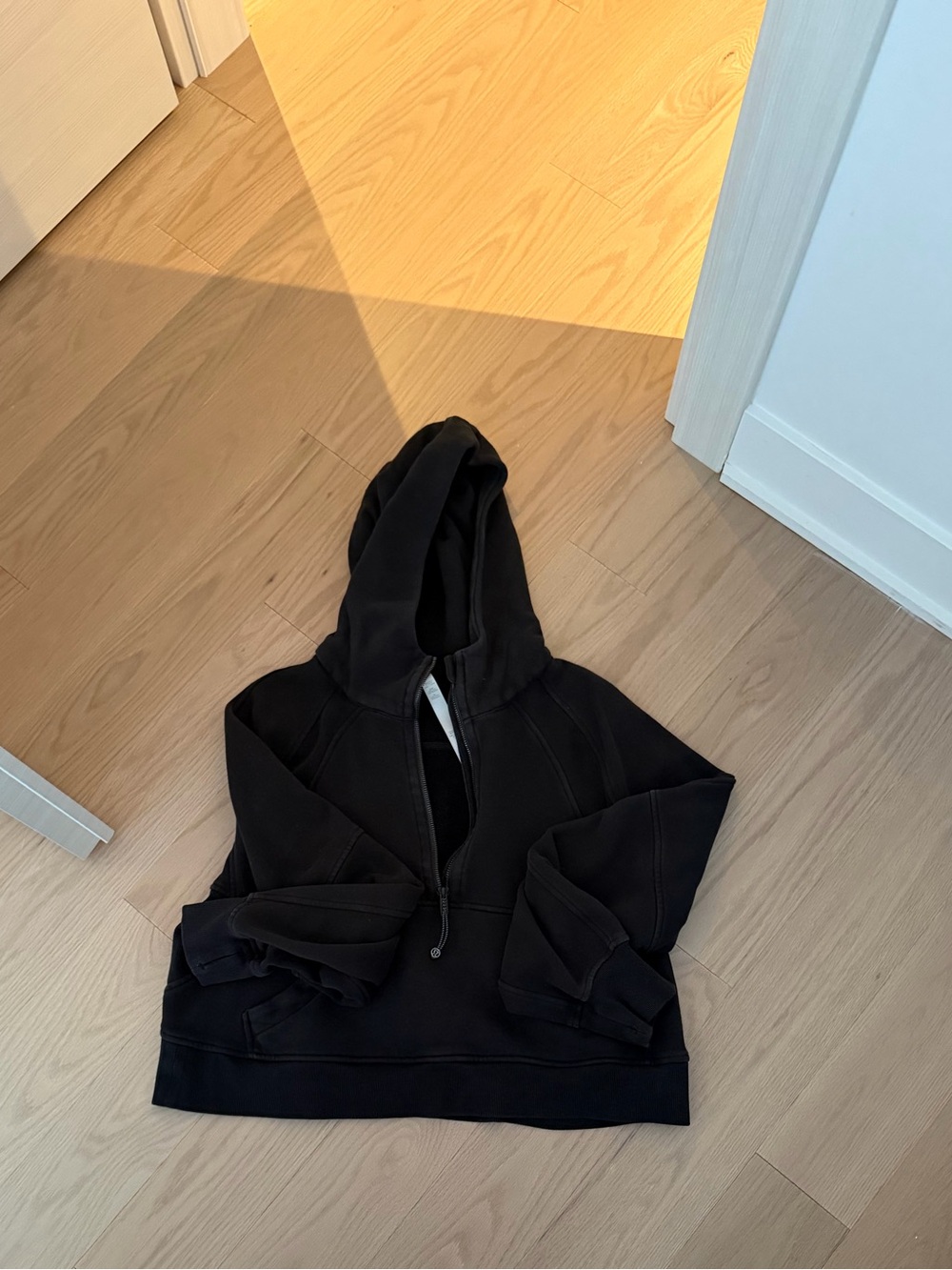 lululemon athletica Black Hooded Half-Zip Sweater